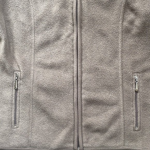 Karen Scott Brown Fuzzy Fill Zip Jacket - Picture 4 of 7
